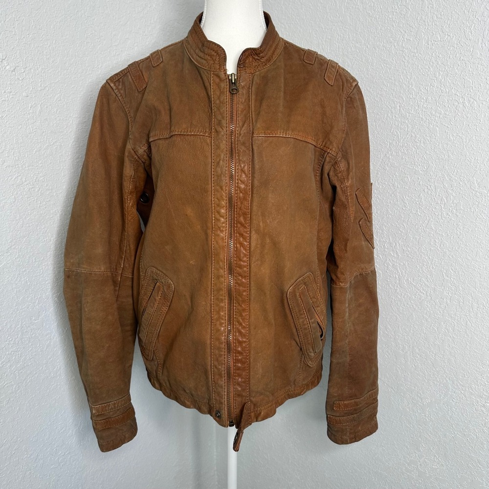 Men's Genuine Leather Zip-Front Jacket